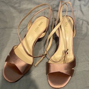 Nine West Strappy Sandals Satin Rose Color Size 8